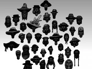 Female heads 3D Print Model
