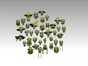 Female heads 3D Print Model