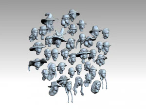 Female heads 3D Print Model