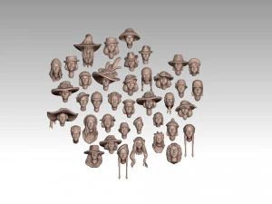 Female heads 3D Print Model