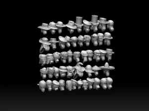 Male heads 3D Print Model