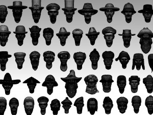 Male heads 3D प्रिंट मॉडल
