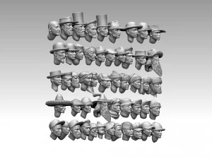 Male heads 3D Print Model