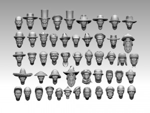 Male heads 3D प्रिंट मॉडल