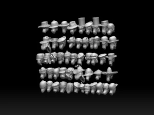 Male heads 3D Print Model