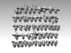 Male heads 3D Print Model