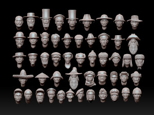 Male heads 3D प्रिंट मॉडल