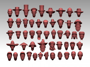 Male heads 3D प्रिंट मॉडल