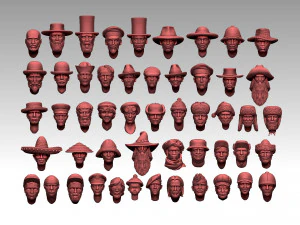 Male heads 3D Print Model