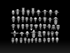Male heads 3D प्रिंट मॉडल
