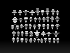 Male heads 3D Print Model
