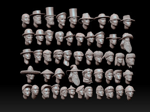 Male heads 3D प्रिंट मॉडल