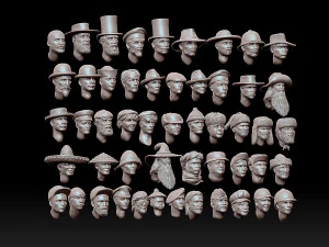 Male heads 3D Print Model