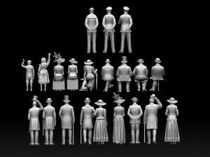 Retro people 3D Print Model