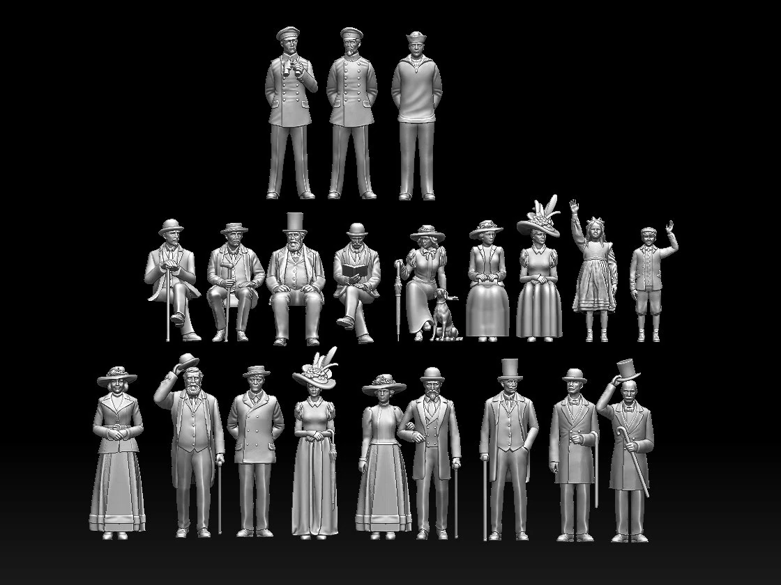 Retro people 3D Print Model .c4d .max .obj .3ds .fbx .stl .blend
