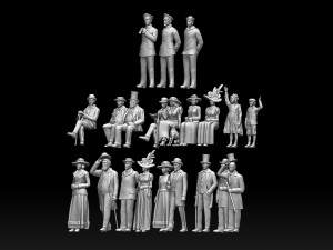 Retro people 3D Print Model