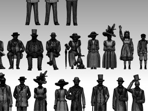 Retro people 3D Print Model