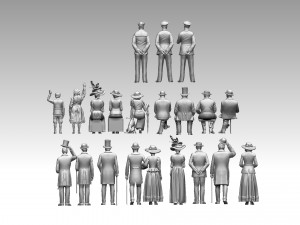 Retro people 3D Print Model