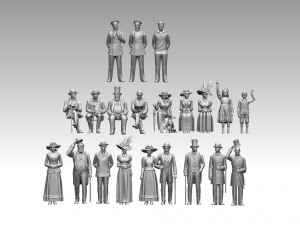 Retro people 3D Print Model