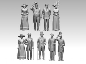 Retro people 3D Print Model
