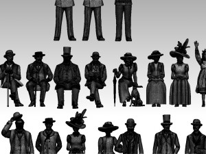 Retro people 3D Print Model
