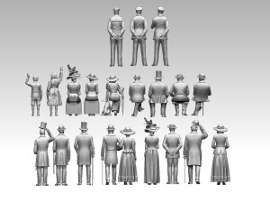 Retro people 3D Print Model