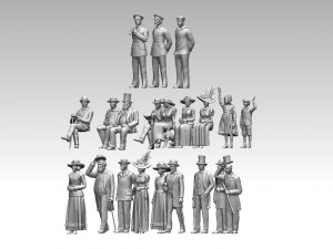 Retro people 3D Print Model