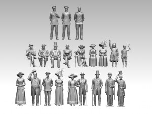 Retro people 3D Print Model