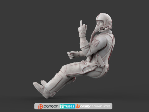 US Air Force Pilot Figure 116 Scale Modern Jet Pilot 3D Printable STL 3D Print Model