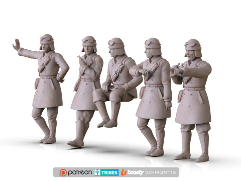 Modelos STL 3D da tripula&ccedil;&atilde;o de tanque italiana da segunda guerra mundial para impress&atilde;o 3D Modelo de Impressão 3D