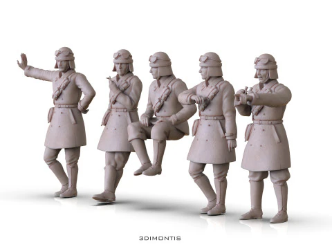 Modelos STL 3D da tripula&ccedil;&atilde;o de tanque italiana da segunda guerra mundial para impress&atilde;o 3D Modelo de Impressão 3D