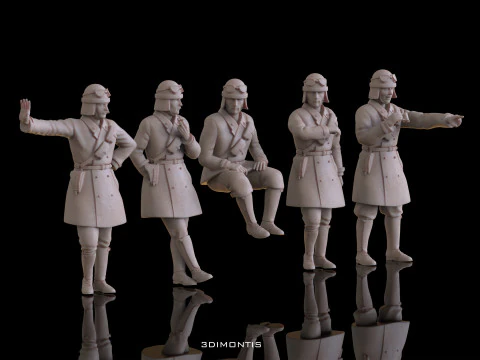 Modelos STL 3D da tripula&ccedil;&atilde;o de tanque italiana da segunda guerra mundial para impress&atilde;o 3D Modelo de Impressão 3D