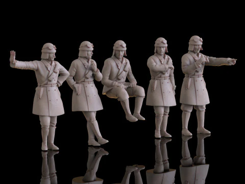 Modelos STL 3D da tripula&ccedil;&atilde;o de tanque italiana da segunda guerra mundial para impress&atilde;o 3D Modelo de Impressão 3D