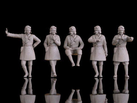 Modelos STL 3D da tripula&ccedil;&atilde;o de tanque italiana da segunda guerra mundial para impress&atilde;o 3D Modelo de Impressão 3D