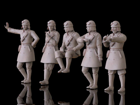 Modelos STL 3D da tripula&ccedil;&atilde;o de tanque italiana da segunda guerra mundial para impress&atilde;o 3D Modelo de Impressão 3D