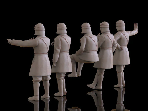 Modelos STL 3D da tripula&ccedil;&atilde;o de tanque italiana da segunda guerra mundial para impress&atilde;o 3D Modelo de Impressão 3D
