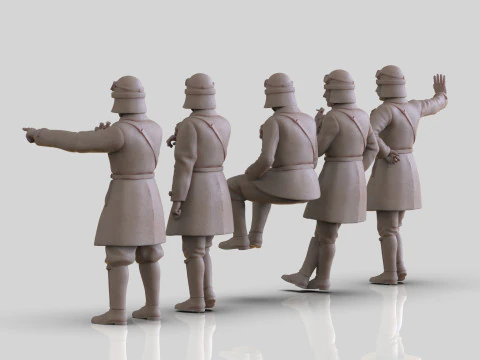 Modelos STL 3D da tripula&ccedil;&atilde;o de tanque italiana da segunda guerra mundial para impress&atilde;o 3D Modelo de Impressão 3D