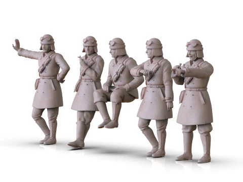 Modelos STL 3D da tripula&ccedil;&atilde;o de tanque italiana da segunda guerra mundial para impress&atilde;o 3D Modelo de Impressão 3D