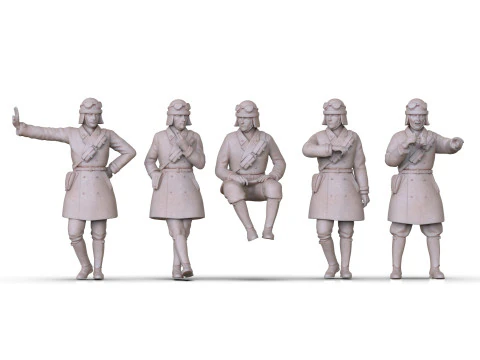 Modelos STL 3D da tripula&ccedil;&atilde;o de tanque italiana da segunda guerra mundial para impress&atilde;o 3D Modelo de Impressão 3D
