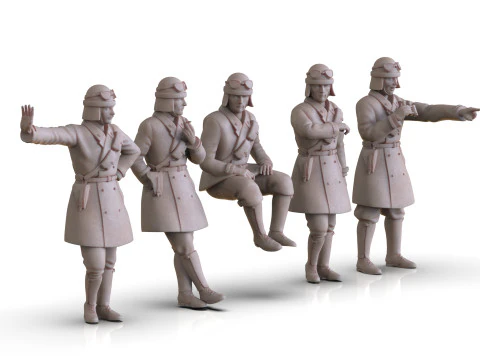 Modelos STL 3D da tripula&ccedil;&atilde;o de tanque italiana da segunda guerra mundial para impress&atilde;o 3D Modelo de Impressão 3D