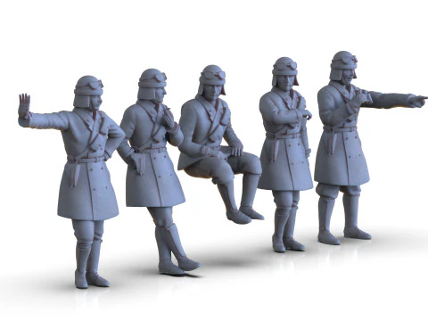 Modelos STL 3D da tripula&ccedil;&atilde;o de tanque italiana da segunda guerra mundial para impress&atilde;o 3D Modelo de Impressão 3D