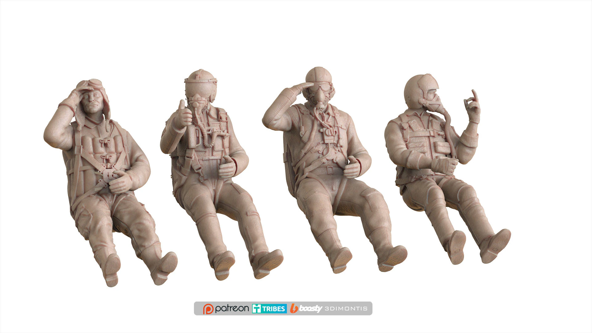 WWII Japanese Pilot Modern USA - Italy - France Pilots Scale 116 STL Files for 3D Printing 3D Print Model .c4d .max .obj .3ds .fbx .stl .blend