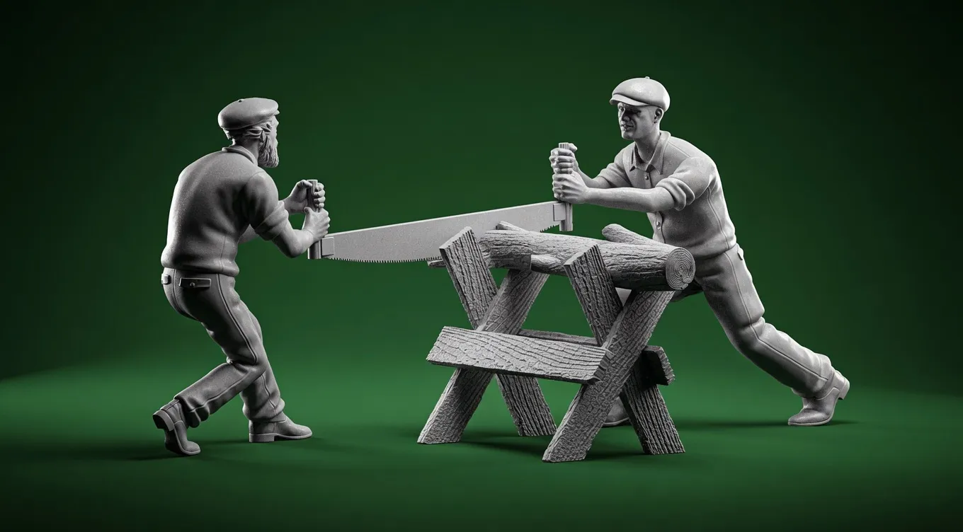 Carpenters with Two-Man Crosscut Saw 3D Print STL Model 135 Miniature Figures 3D Print Model .c4d .max .obj .3ds .fbx .stl .blend 