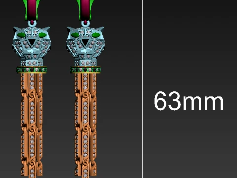 Earrings panther 3D Print Model