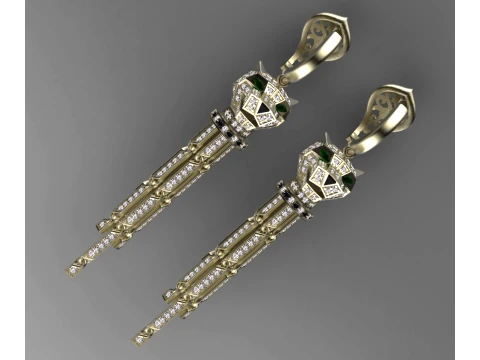 Earrings panther 3D Print Model