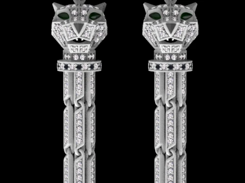 Earrings panther 3D Print Model