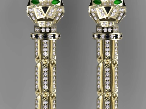 Earrings panther 3D Print Model