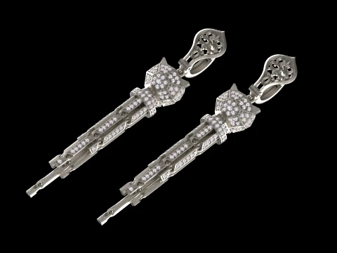 Earrings panther 3D Print Model