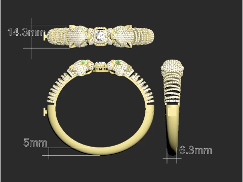 Bracelet panther 3D Print Model