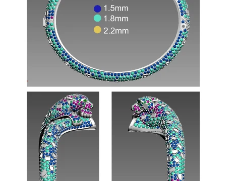 Bracelet panther 3D Print Model